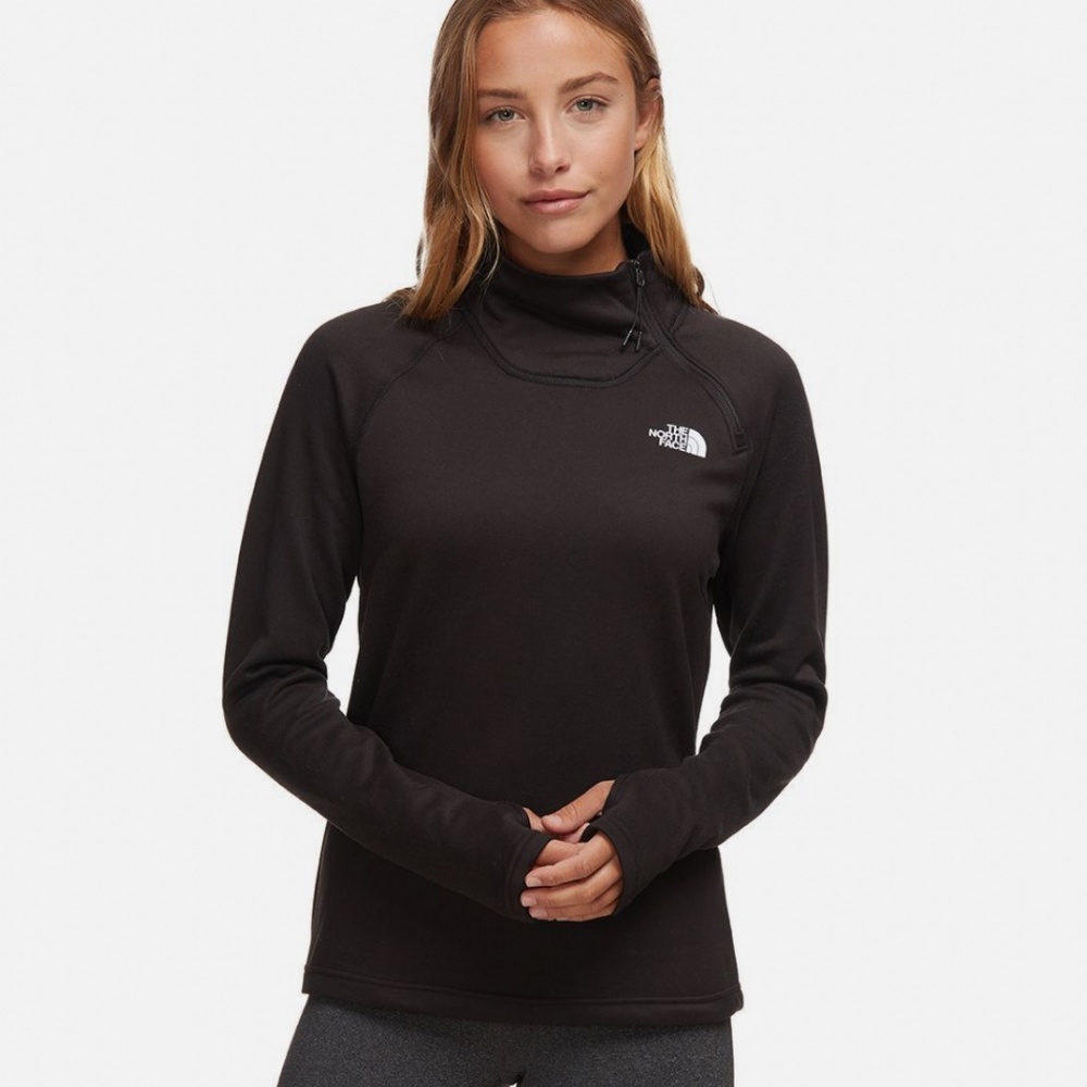 Black The North Face Women's Canyonland's 1/4 Zip Fleece sweater sz L NWT